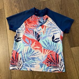 Athleta Girl Tropical Rash Guard Swim Shirt Size L/12
